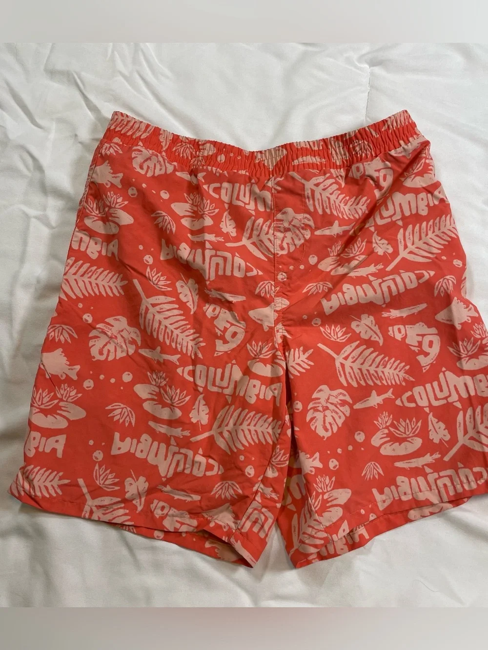 🌴 Columbia PFG Omni-Shade Youth Swim Trunks | Size L (14/16) | Tropical Coral Pr